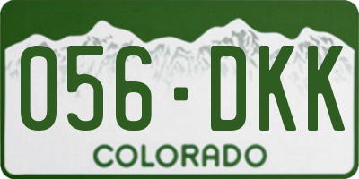 CO license plate 056DKK