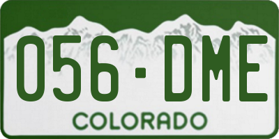 CO license plate 056DME