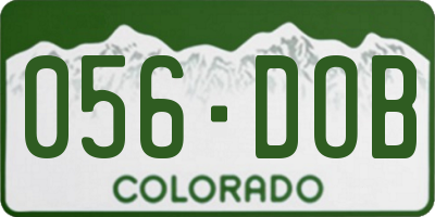 CO license plate 056DOB