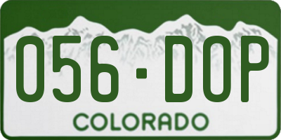 CO license plate 056DOP