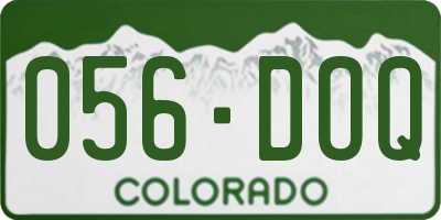CO license plate 056DOQ