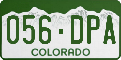 CO license plate 056DPA