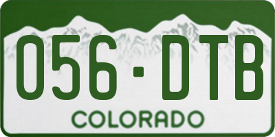 CO license plate 056DTB