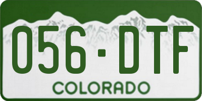 CO license plate 056DTF