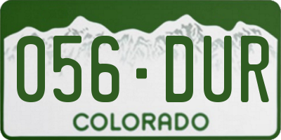CO license plate 056DUR