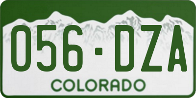 CO license plate 056DZA