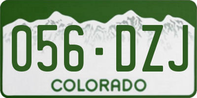 CO license plate 056DZJ