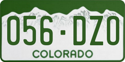 CO license plate 056DZO