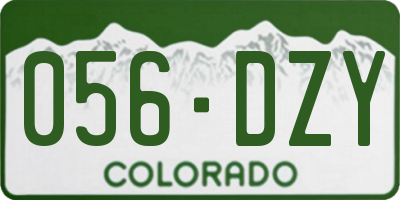 CO license plate 056DZY