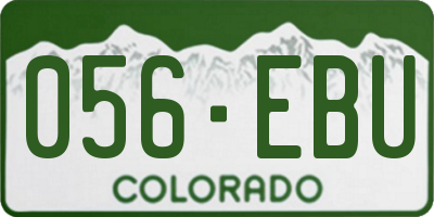 CO license plate 056EBU