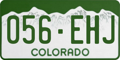 CO license plate 056EHJ