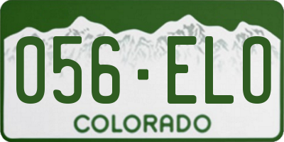 CO license plate 056ELO
