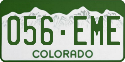 CO license plate 056EME