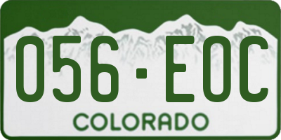 CO license plate 056EOC