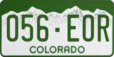 CO license plate 056EOR