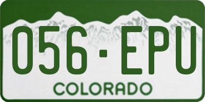CO license plate 056EPU