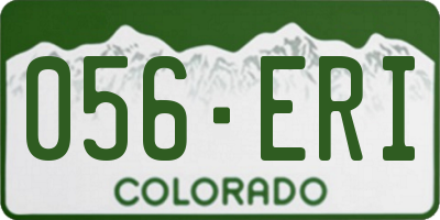 CO license plate 056ERI