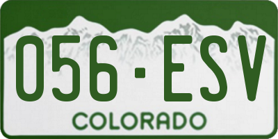 CO license plate 056ESV
