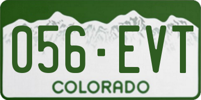 CO license plate 056EVT