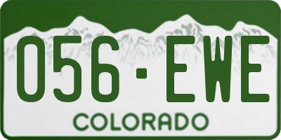 CO license plate 056EWE