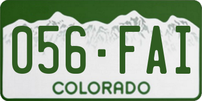 CO license plate 056FAI