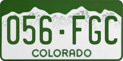 CO license plate 056FGC
