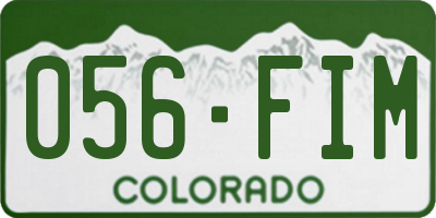 CO license plate 056FIM
