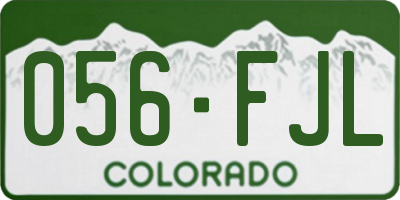 CO license plate 056FJL
