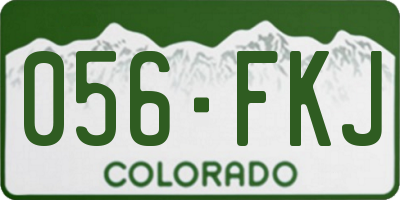 CO license plate 056FKJ