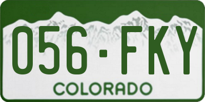 CO license plate 056FKY