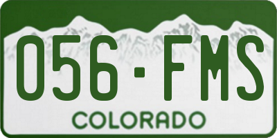 CO license plate 056FMS