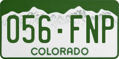 CO license plate 056FNP
