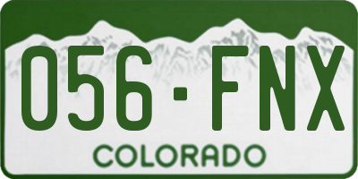 CO license plate 056FNX