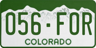 CO license plate 056FOR