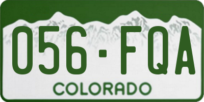 CO license plate 056FQA