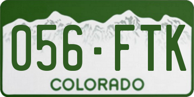 CO license plate 056FTK