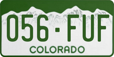 CO license plate 056FUF