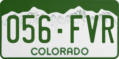 CO license plate 056FVR