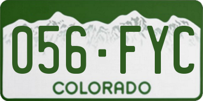 CO license plate 056FYC