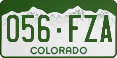 CO license plate 056FZA