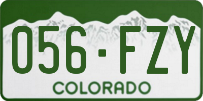 CO license plate 056FZY