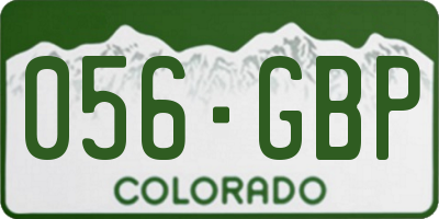 CO license plate 056GBP