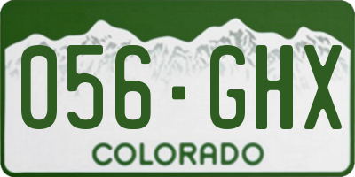 CO license plate 056GHX