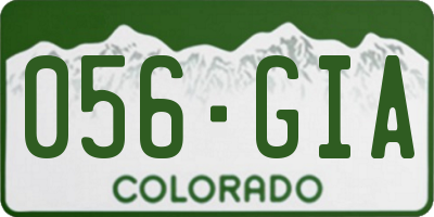 CO license plate 056GIA