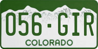 CO license plate 056GIR