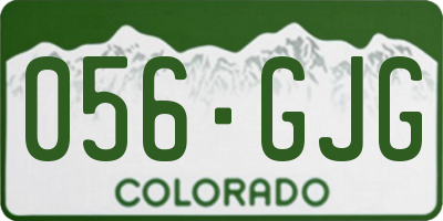 CO license plate 056GJG