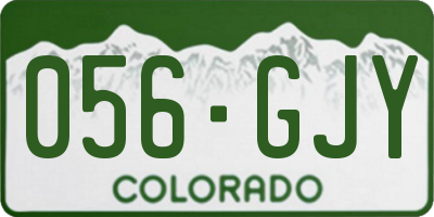 CO license plate 056GJY