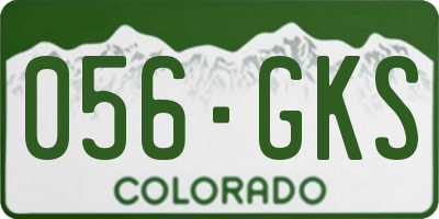 CO license plate 056GKS