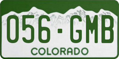 CO license plate 056GMB