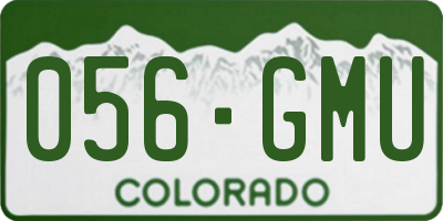 CO license plate 056GMU